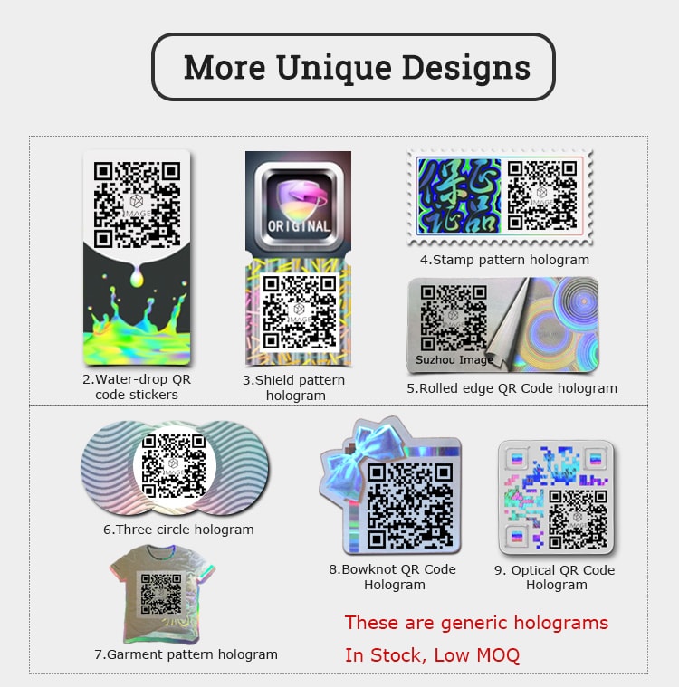 eight qr code hologram designs