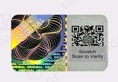 2D 3D Hologram Sticker with Scratch QR Code