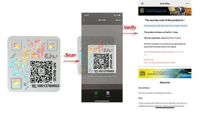 Hologram-qr-code-label-for-authentication