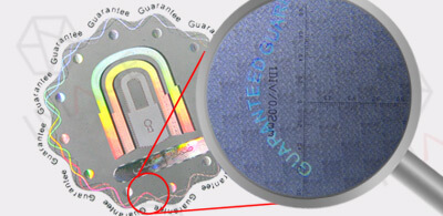 Micro texts and graphics, can be seen clearly under 40×magnifier
