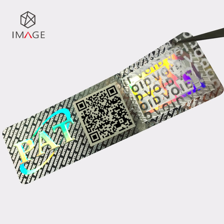 hologram security void sticker with QR Code Printing
