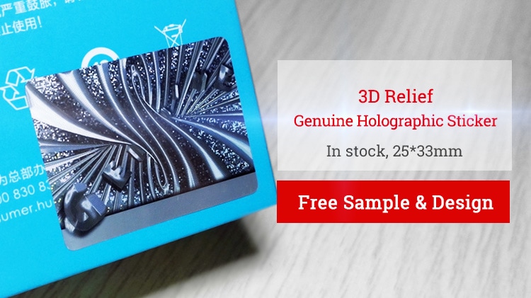 rectangular genuine holographic sticker