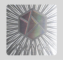 white dynamic change holographic sticker