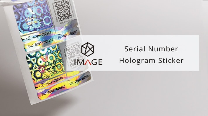 hologram serial number sticker with QR code