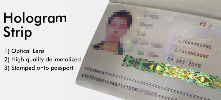 hologram strip for passport security