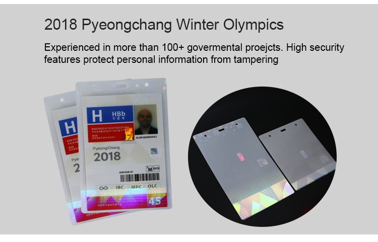 holographic laminating pouches for 2018 Pyeongchang Olympic Games