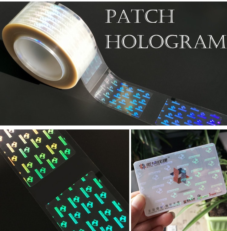 optical holographic laminate patch for standard cr80 card