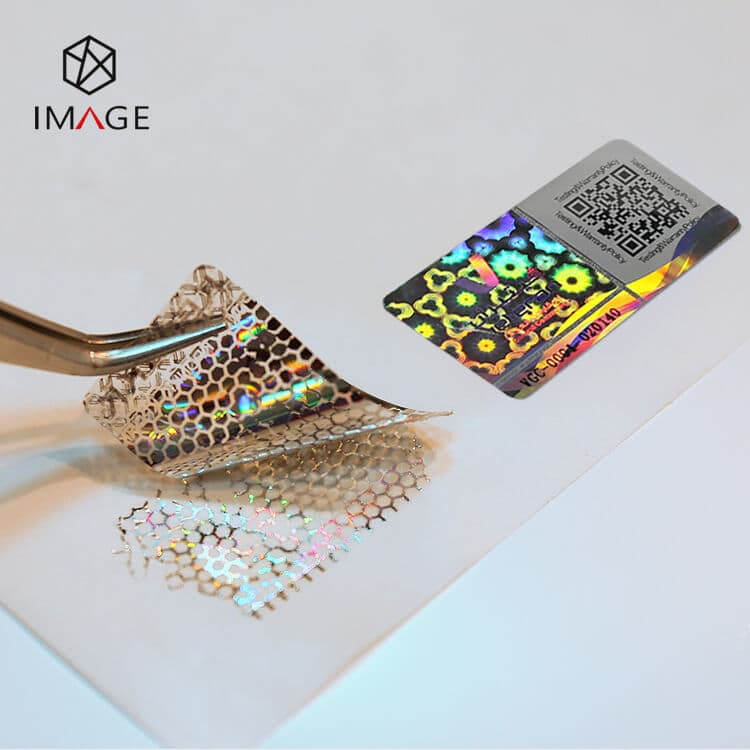 serial number sticker, leaves honeycomb pattern as residues when removed