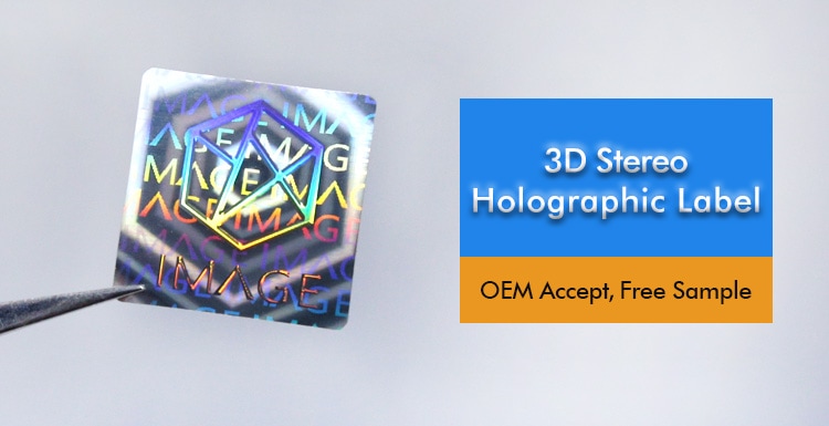 25mm Square 3D Stereo Holographic Label