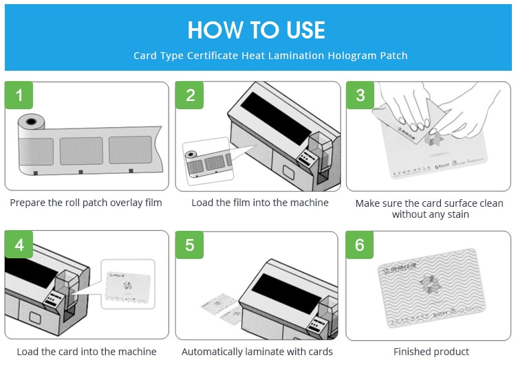 6 steps to help you laminate the hologram patch overlay with id cards