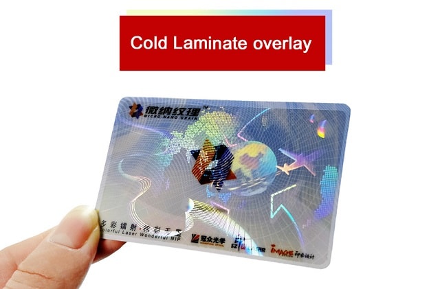 holographic cold laminate overlays for id cards