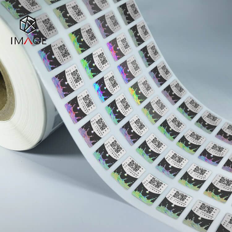 authenticity hologram sticker with qr code