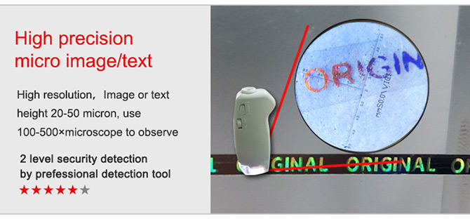 optical tear tape with micro graphics