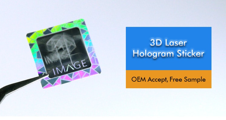 Square 3D Laser Hologram Sticker