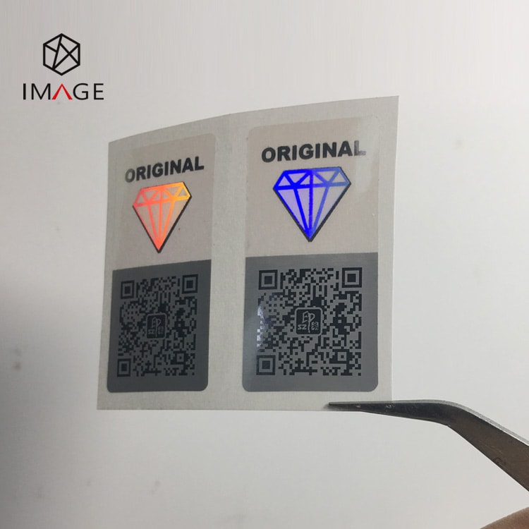 diamond image hologram security qr code label