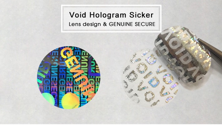 Round Hologram Sticker with secure genuine, VOID Appears if Removed