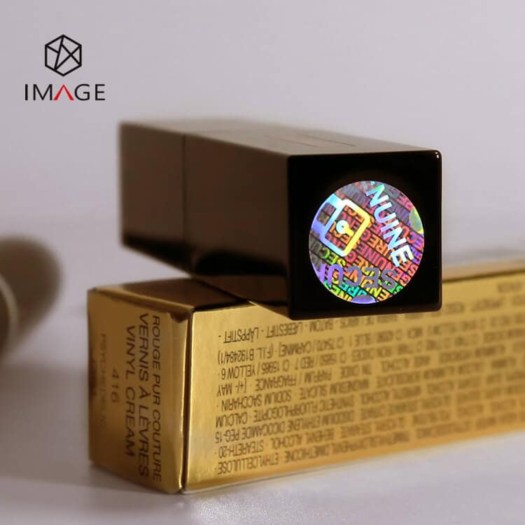 small round hologram sticker, stick to lipstick packaging