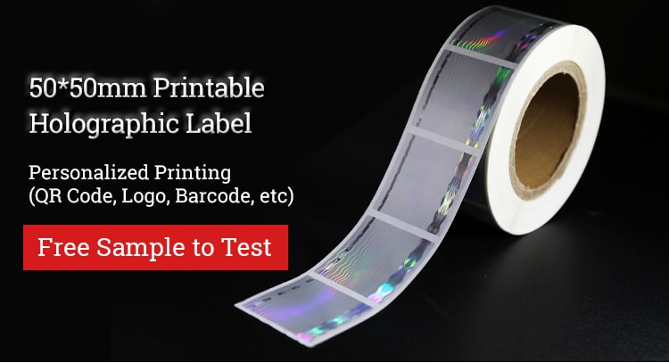 50mm Square Printable Holographic Label