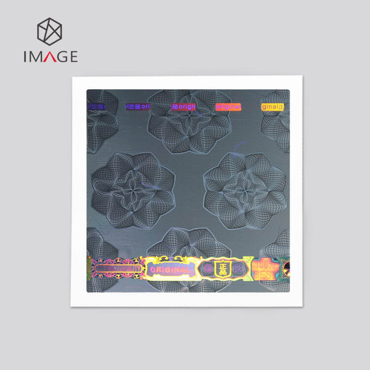 dynamic flower pattern square shape optical printable hologram sticker