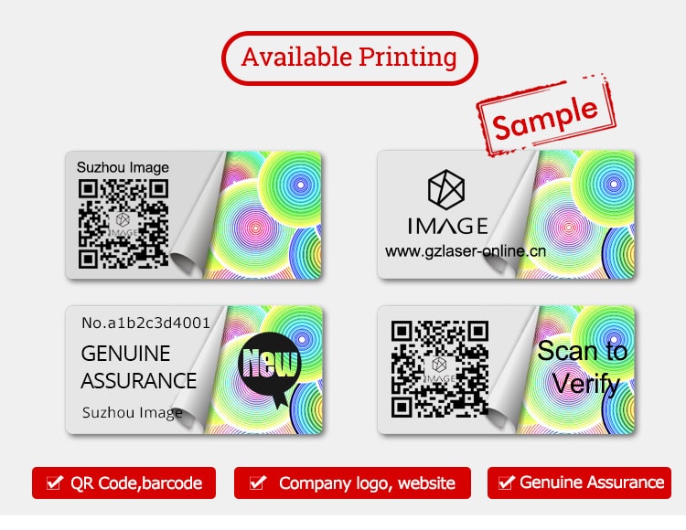optical qr code adhesive label with personalized printing