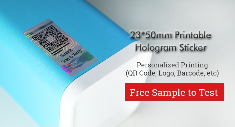 rectangular generic hologram label with qr code printing
