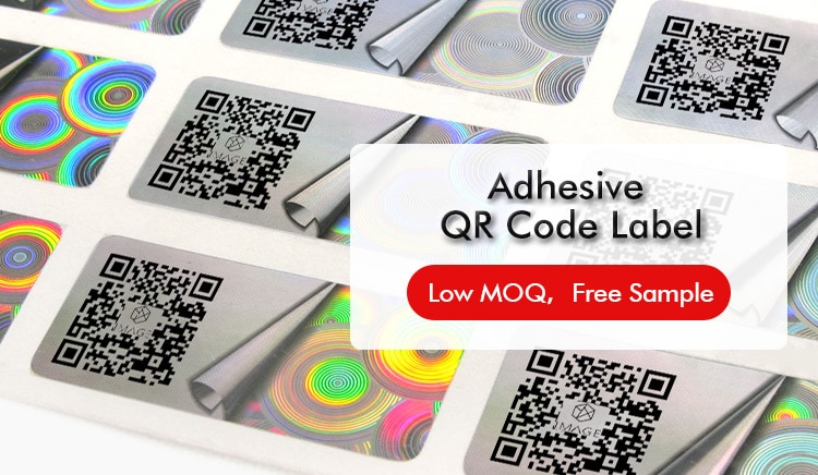 rectangular hologram adhesive qr code label