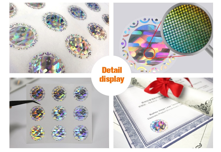 round hologram sticker with high quality de-metalized tech