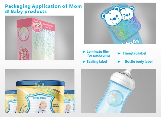 transparent holographic label for various packaging