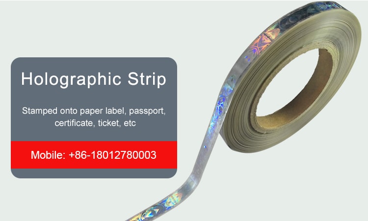 12mm hot stamping holographic strips for certificates passports tickets and paper labels