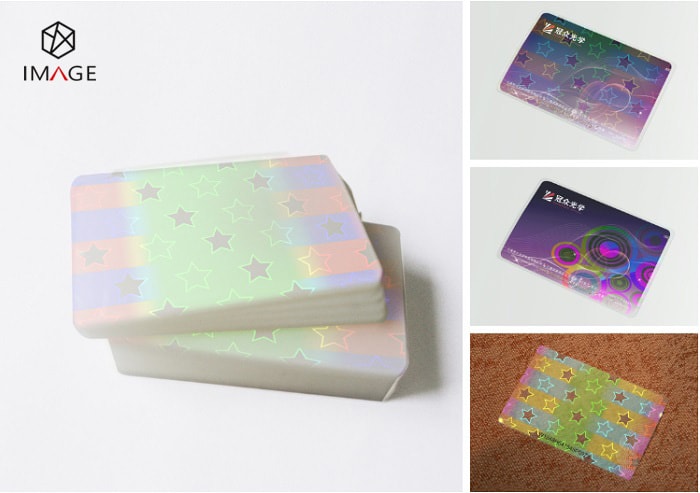 86X54mm star pattern hologram laminating pouches for id cards