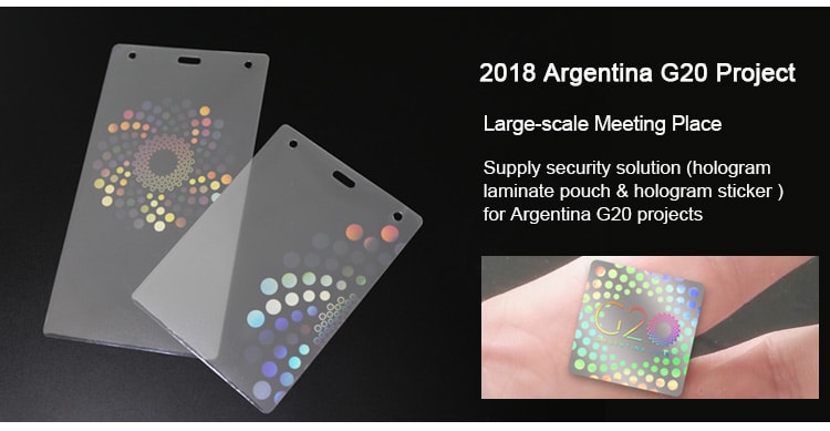 Hologram Hot Laminate Pouch for 2018 Argentina G20 Project