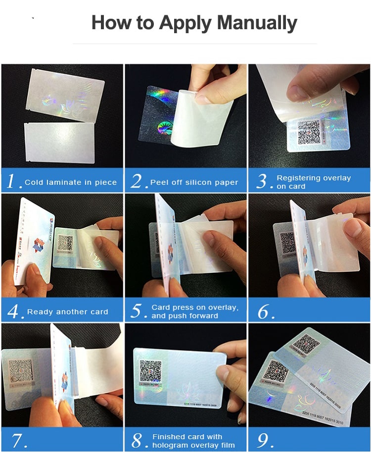 How to Stick the Hologram Cold Laminate Overlay to ID Cards