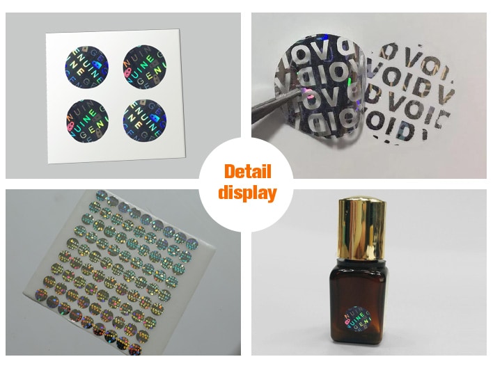 circle authentic holographic sticker for nail polish bottle