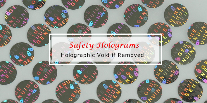 circle authentic holographic sticker, void if removed