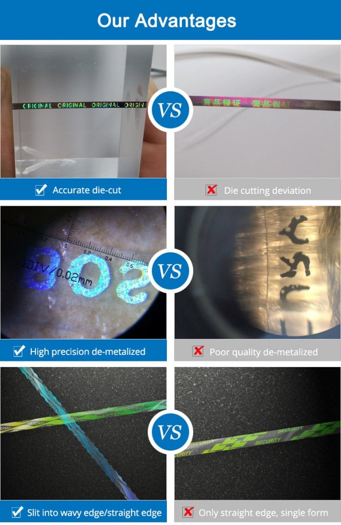 compared with ordinary tear tape, the advantages of hologram tear tape