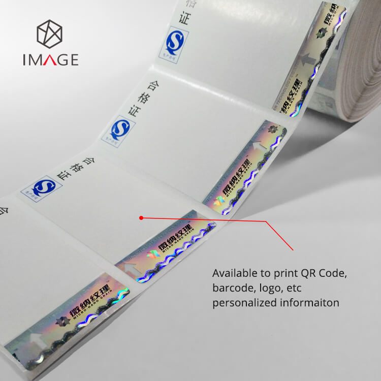 hologram strip label with 3d optical images