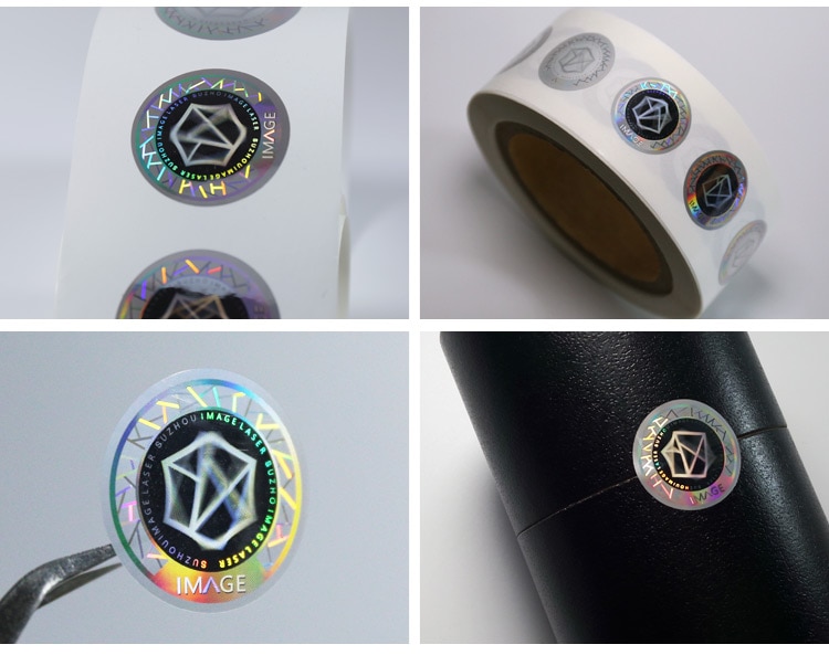reel type rainbow 3d hologram sticker for tea packaging