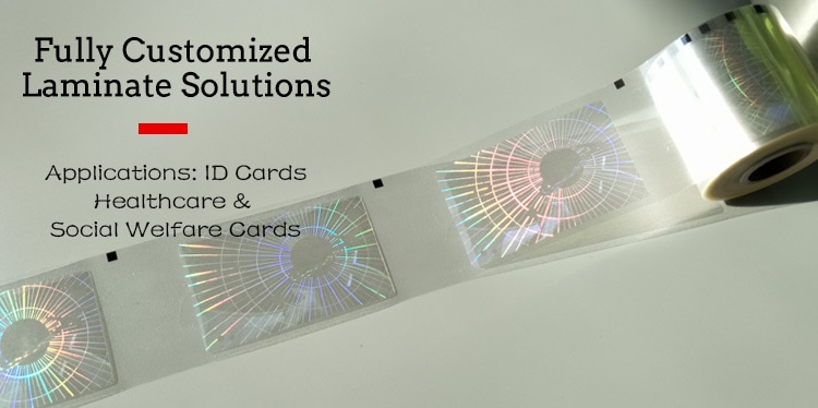 roll form hologram patch film, used to laminate id cards, healthcare and social welfare cards