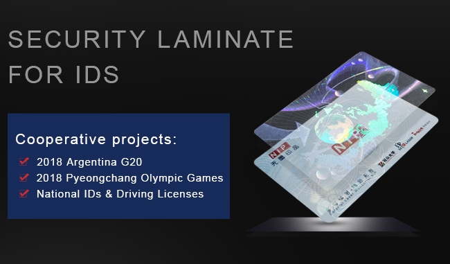 security heat laminate hologram overlay for ids