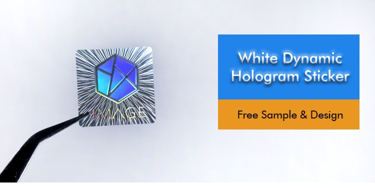 square white dynamic hologram sticker