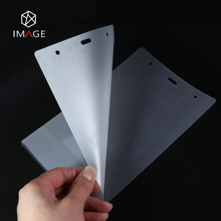 two layers of holographic heat laminating pouches