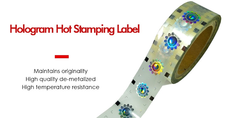 Registered hologram hot stamping label in roll form