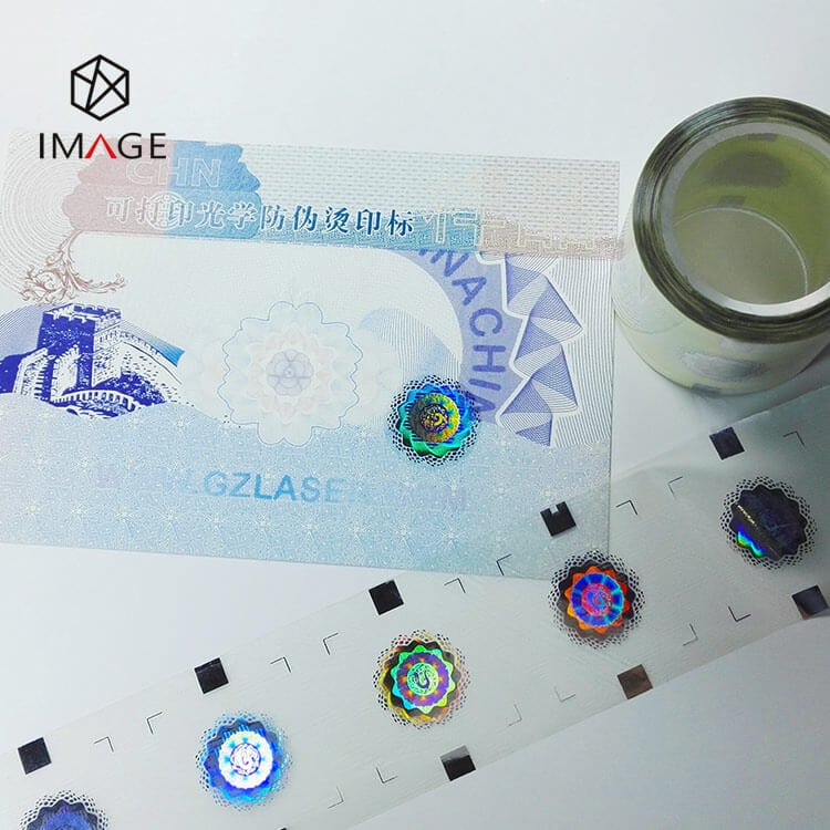 custom graphics hot stamping holographic foil, optical image is transfered to certificates