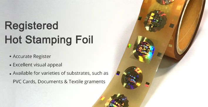 gold color hologram hot stamping foil with registered mark