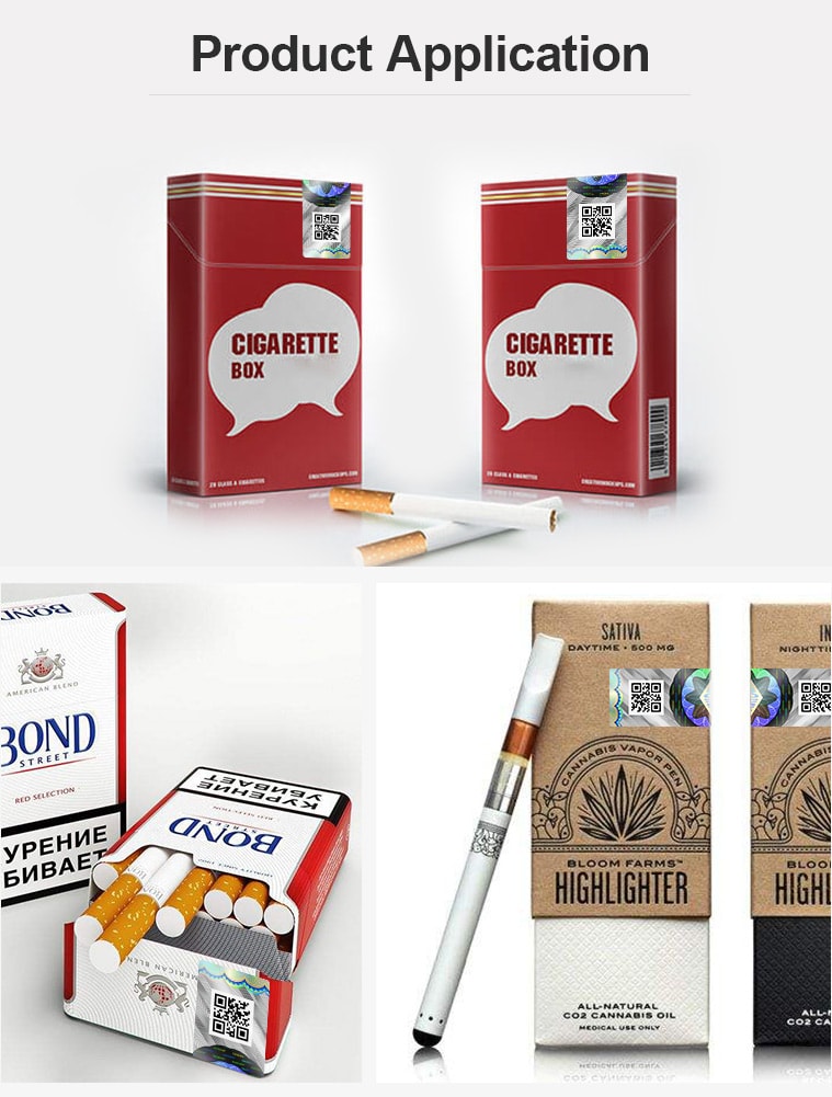 hologram duty tax stamp for cigarette packaging box