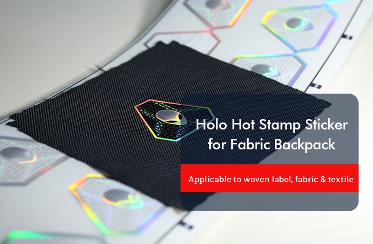 hologram hot stamp sticker for fabric material backpack