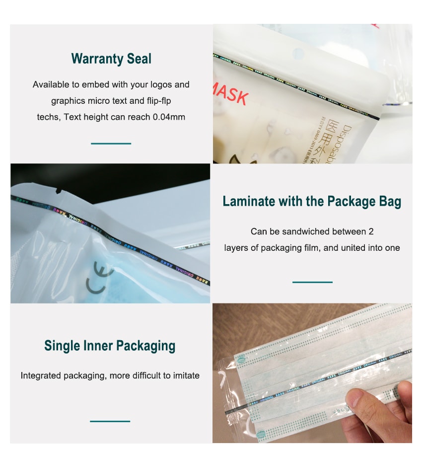 security thread of mask packaging seal