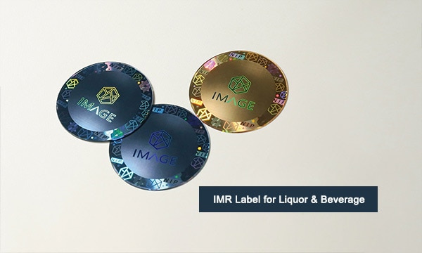 IMR Holographic Label with Metal Texture, used for the top of bottle