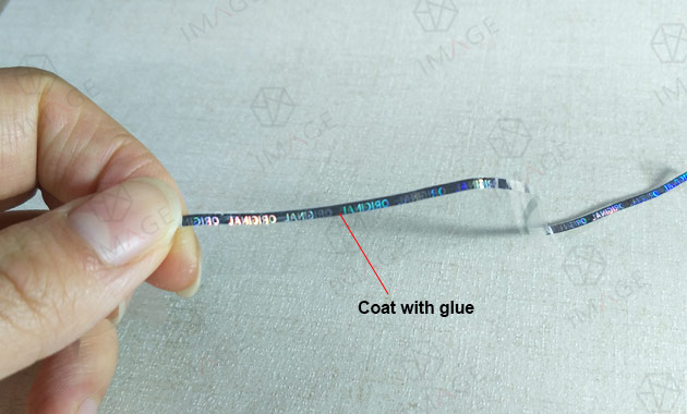 hologram tear tape with adhesive glue