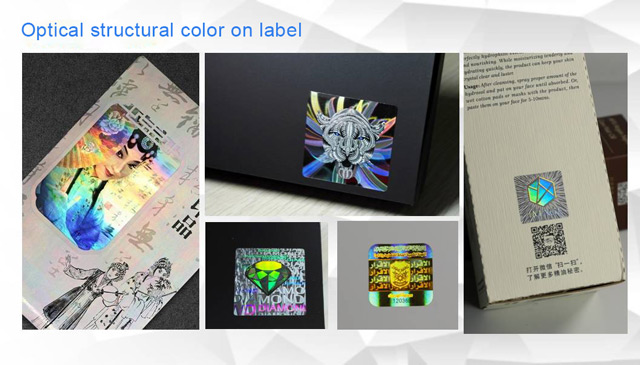 the application of optical structure color on label